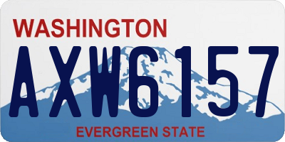 WA license plate AXW6157