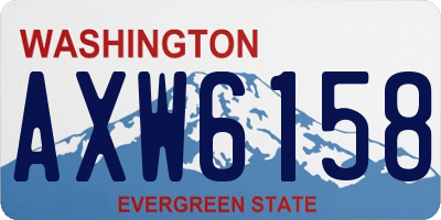 WA license plate AXW6158