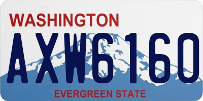 WA license plate AXW6160