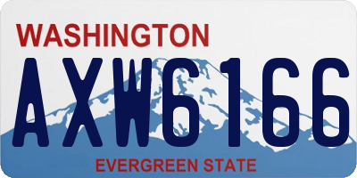 WA license plate AXW6166