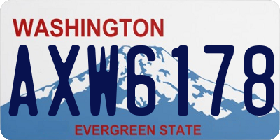 WA license plate AXW6178