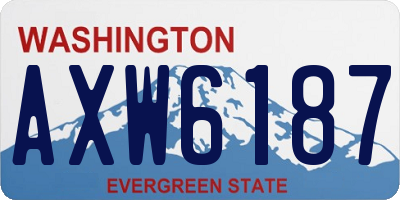 WA license plate AXW6187