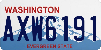 WA license plate AXW6191