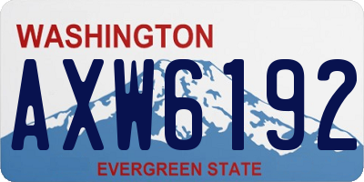 WA license plate AXW6192