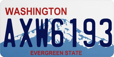 WA license plate AXW6193