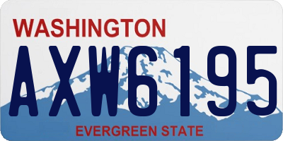 WA license plate AXW6195
