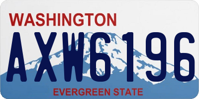 WA license plate AXW6196