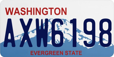 WA license plate AXW6198