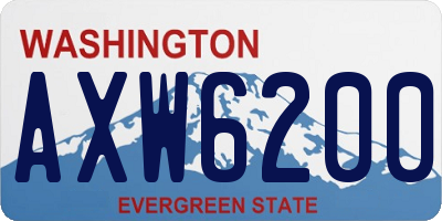 WA license plate AXW6200