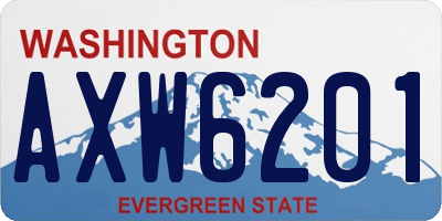 WA license plate AXW6201