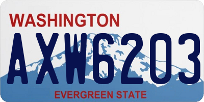 WA license plate AXW6203