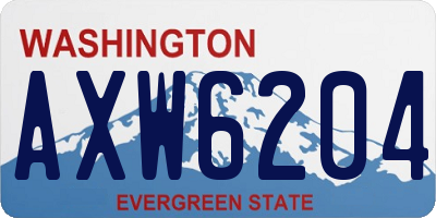 WA license plate AXW6204