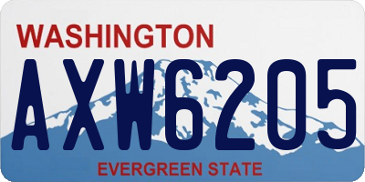 WA license plate AXW6205