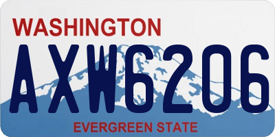 WA license plate AXW6206