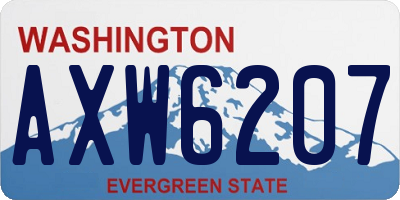 WA license plate AXW6207