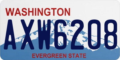 WA license plate AXW6208