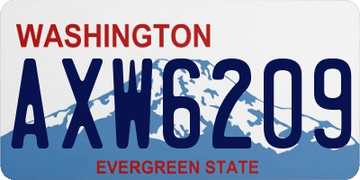 WA license plate AXW6209
