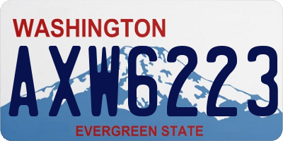 WA license plate AXW6223