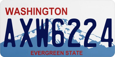 WA license plate AXW6224