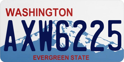 WA license plate AXW6225