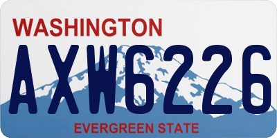 WA license plate AXW6226