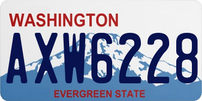 WA license plate AXW6228