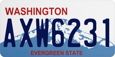 WA license plate AXW6231
