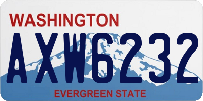 WA license plate AXW6232