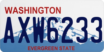 WA license plate AXW6233