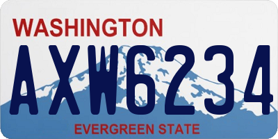 WA license plate AXW6234