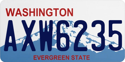 WA license plate AXW6235