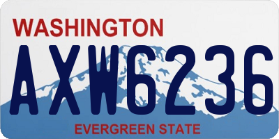 WA license plate AXW6236