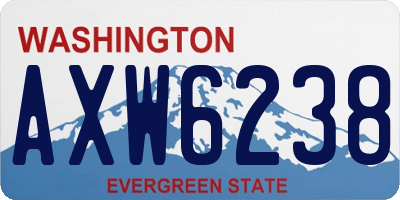 WA license plate AXW6238