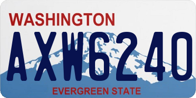 WA license plate AXW6240