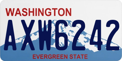 WA license plate AXW6242