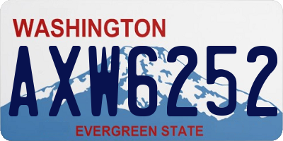 WA license plate AXW6252
