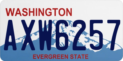 WA license plate AXW6257