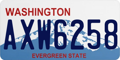WA license plate AXW6258