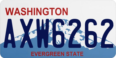 WA license plate AXW6262
