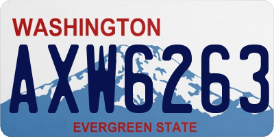 WA license plate AXW6263