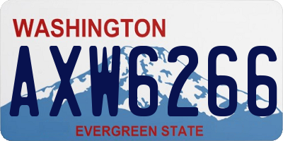 WA license plate AXW6266