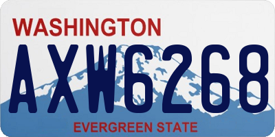 WA license plate AXW6268
