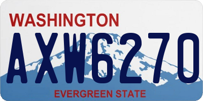WA license plate AXW6270