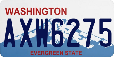 WA license plate AXW6275