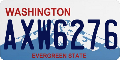 WA license plate AXW6276
