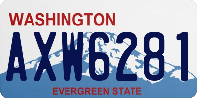 WA license plate AXW6281