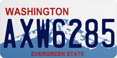 WA license plate AXW6285
