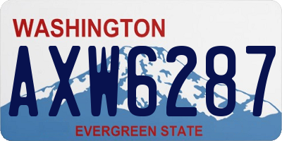 WA license plate AXW6287