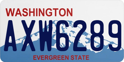 WA license plate AXW6289