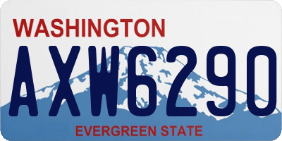 WA license plate AXW6290